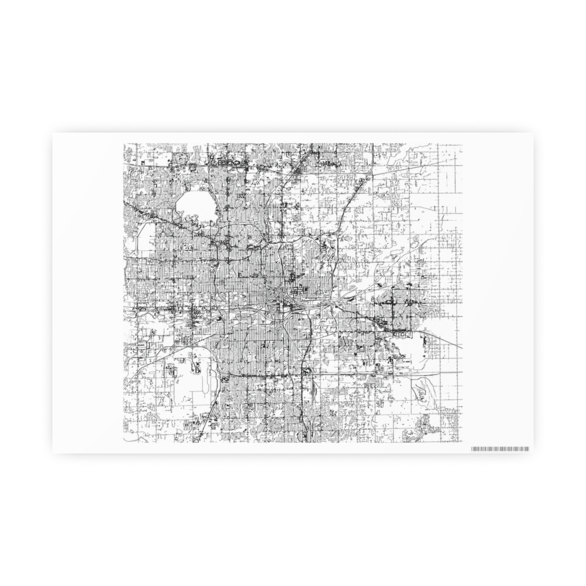 Oklahoma City White Map Posters | Ana Huang - alternate angle 1, merchandise