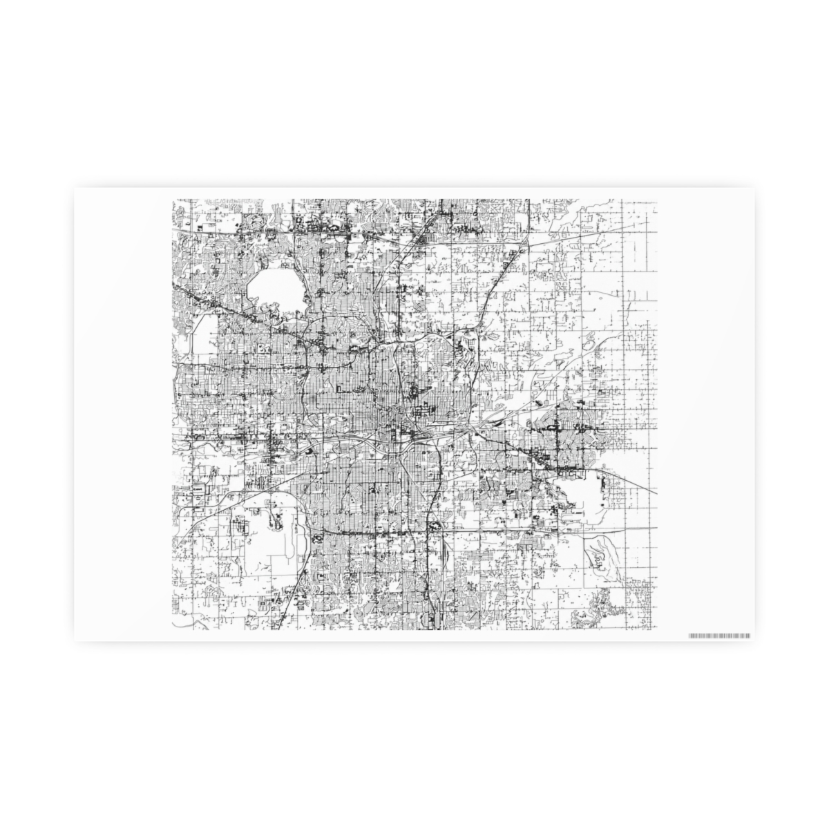 Oklahoma City White Map Posters | Ana Huang - alternate angle 3, merchandise