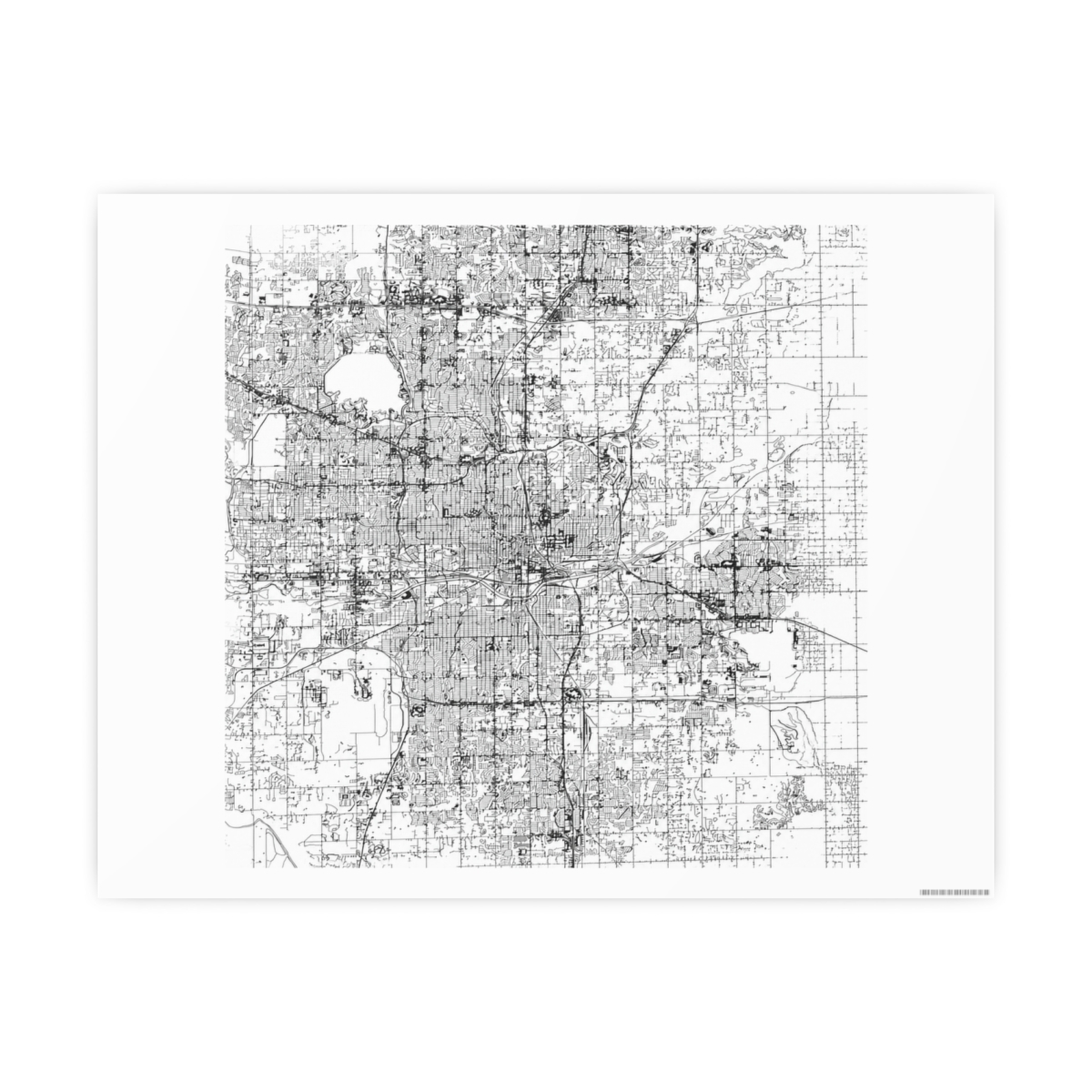 Oklahoma City White Map Posters | Ana Huang - alternate angle 4, merchandise