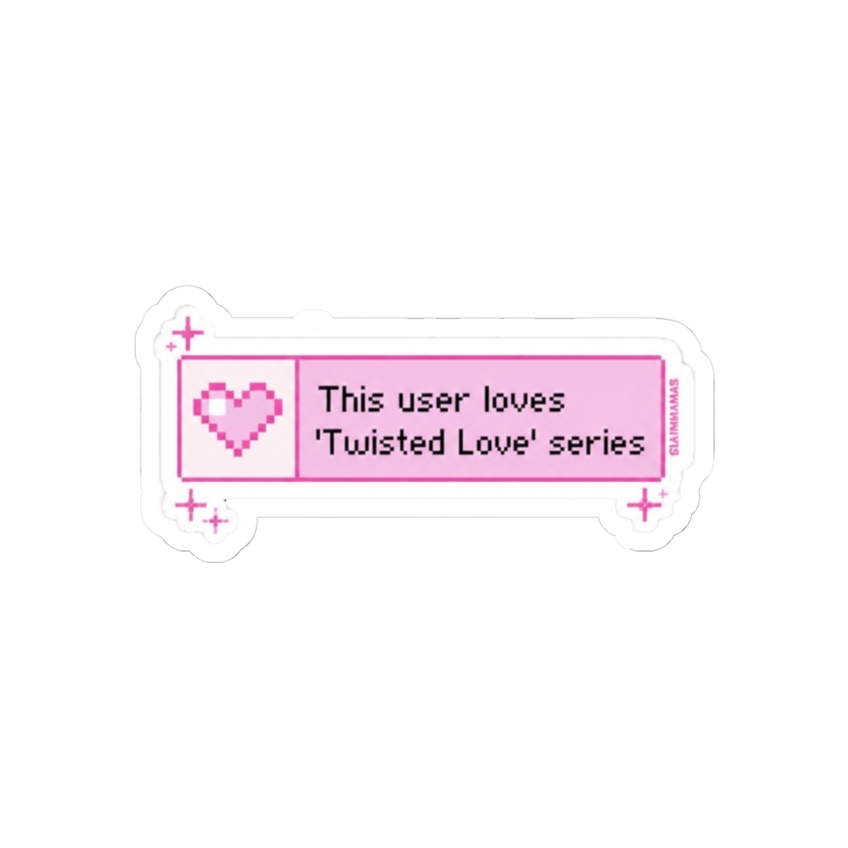 This user loves the 'Twisted Love' / Ana Huang Books 8 Bit Pixel Heart Pastel Pink Bookish Aesthetic - alternate angle 1, merchandise