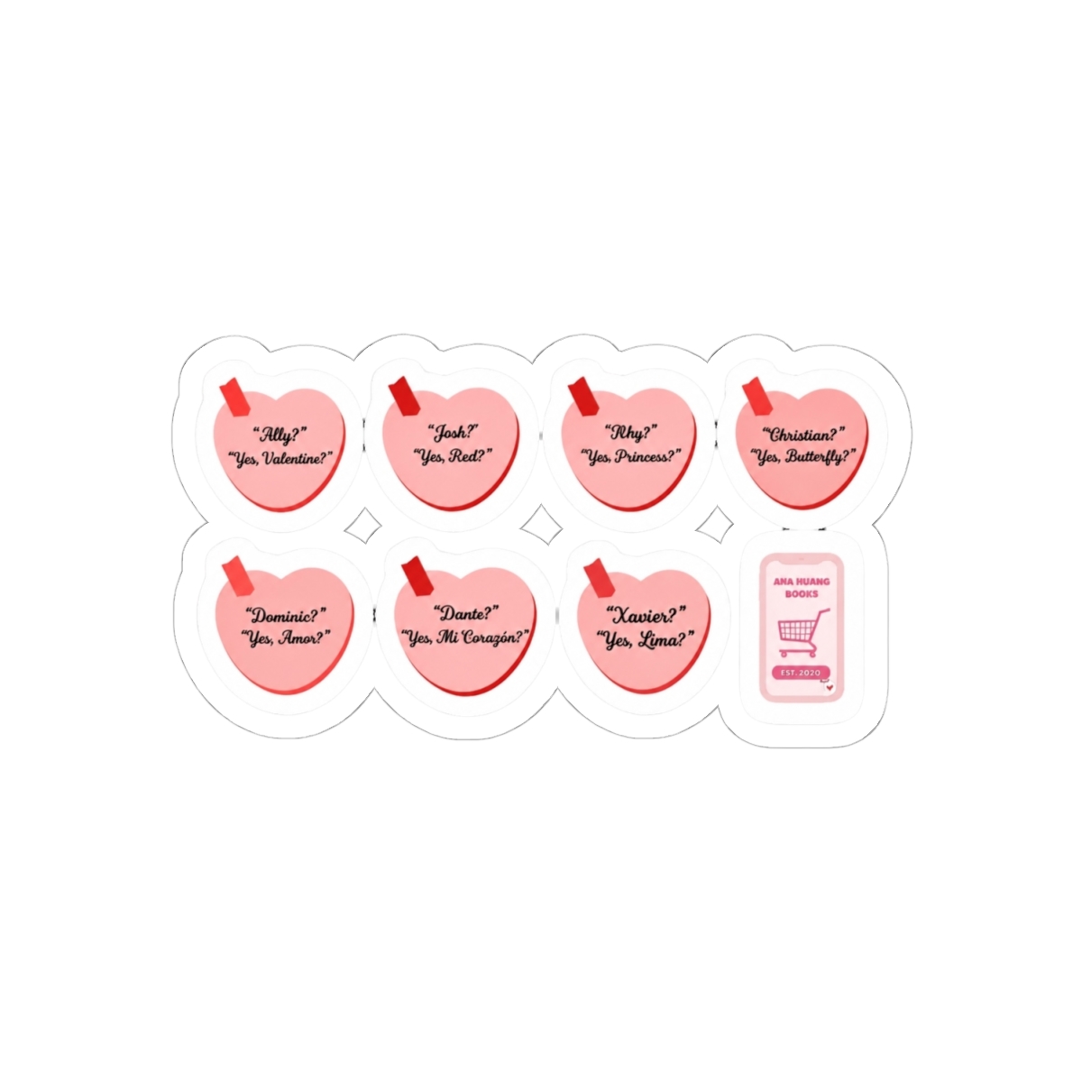 Ana Huang pink bookish pack - alternate angle 1, merchandise