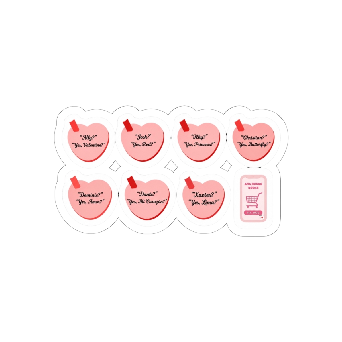 Ana Huang pink bookish pack - alternate angle 2, merchandise