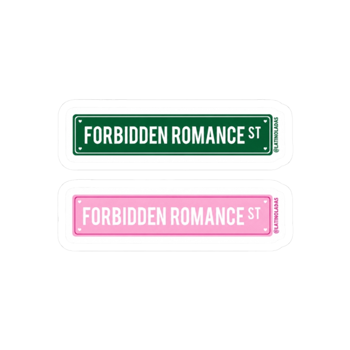 Forbidden love Street | Pink Green Book Lovers Aesthetic Street Sign | Merch for Reading Addicts | Fourth Wing Rebecca Yarros | Twisted Love Ana Huang | Red White & Royal Blue | Book Girlie Pack - alternate angle 3, merchandise